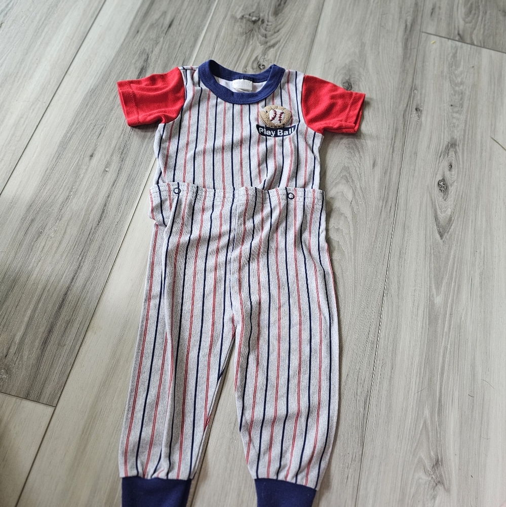 Carter's Play Ball Striped Onesie - Red and Blue